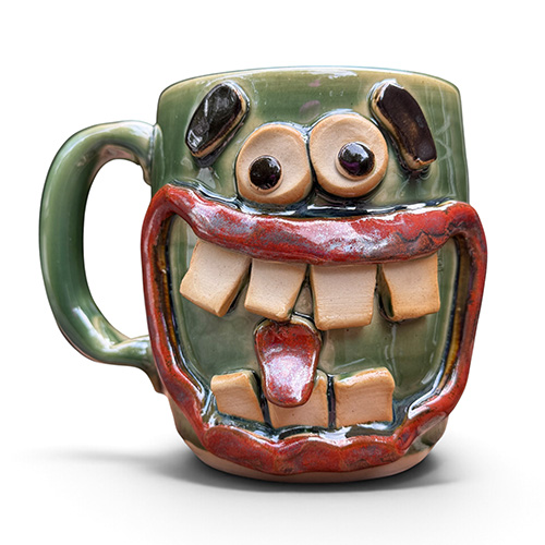 Nelson Studio Green Toothy Eyebrows Mug DP6525